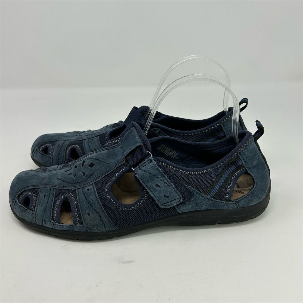 Earth Origins Women's Blue Leather Comfort Flats Size 11M Closed Toe Casual - Picture 6 of 11